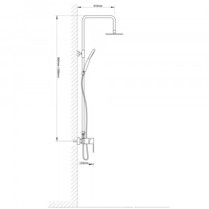 СоюзКран Душевая система со смесителем для душа (картридж 35мм, цинк), верхний душ 1 режим, черный