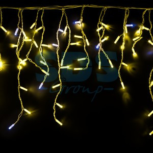 Гирл-бахрома ул. Айсикл 176LED жел 4,8*0,6м/48нит.мерц.соед.бел.ПВХ IP65 без б/п 255-161 Neon Night