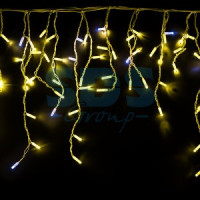 Гирл-бахрома ул. Айсикл 176LED жел 4,8*0,6м/48нит.мерц.соед.бел.ПВХ IP65 без б/п 255-161 Neon Night