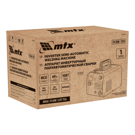 Аппарат инвертор. полуавтомат. cварки FCAW-130, 130 А, ПВ 60%// MTX