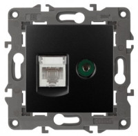 Эра 14-3110-05 СУ роз. RJ45+TV,  антрацит 4230