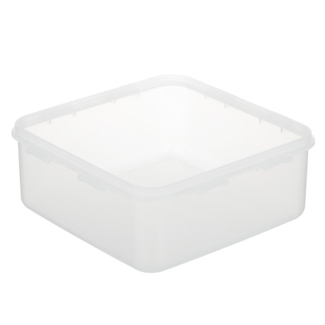 Контейнер герметичный для СВЧ с защелками тм Good&good, квадратный 0,9л, пластик