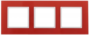 ЭРА 14 Elegance рамка СУ 3 мест.стекло, красный+бел 14-5103-23 5480
