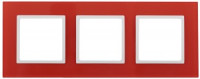 ЭРА 14 Elegance рамка СУ 3 мест.стекло, красный+бел 14-5103-23 5480
