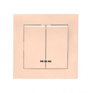 EKF Валенсия выкл. СУ 2 кл. 10А кремовый с индикатором Al/Cu (корпус PC) EWV10-123-20