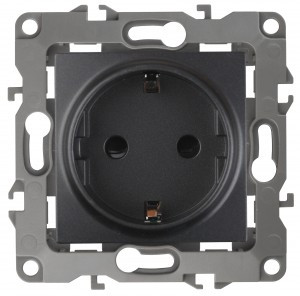 ЭРА 12 мех. роз. СУ 1 мест. 16А земля, шторки, антрацит, автоклеммы 12-2102-05 0707