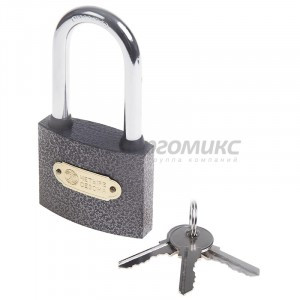 Замок навесной серия «Чугун» 60 мм длинная дужка ЧЕТЫРЕ СЕЗОНА, 79-0026