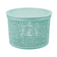 Коробка БЯЗЬ с крышкой D17см 2л Морская Волна М2328