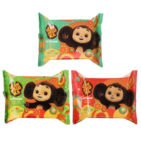 Салфетки влажные детские Чебурашка, 60шт