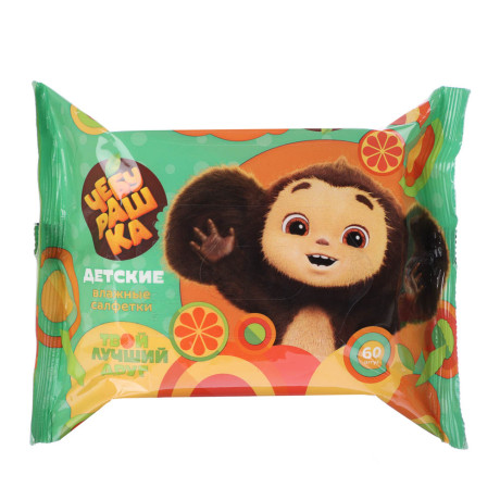 Салфетки влажные детские Чебурашка, 60шт