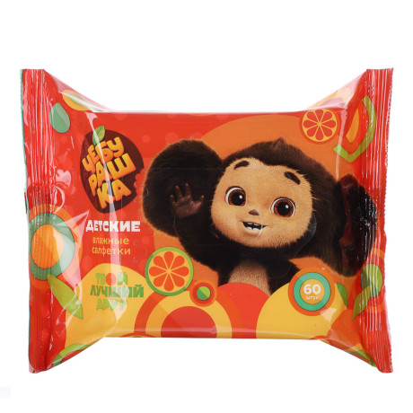 Салфетки влажные детские Чебурашка, 60шт