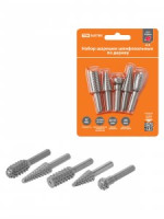 TDM Рубин набор шарошек по дереву 5шт шлифовальных, рашпильных, d=6мм, L=40-55мм SQ1097-0513