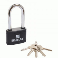 Замок навесной БУЛАТ ВС 366-01 ПЛ чугунный в пластике 5кл. d=10,5мм (36,6)