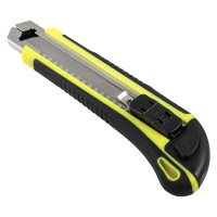 ЕРМАК Нож универсальный 18мм, метал.направ., Autolock, пластик+TPR, +2 запасных лезвия, блистер