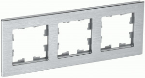 IEK BRITE Рамка СУ 3 мест. РУ-3-1-БрА металл алюм. BR-M32-M-K47