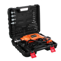 ЕРМАК Набор инструментов &quot;Профи&quot; Дрель Ударная 550 Вт,набор в кейсе 28 предметов для ремонта/отделки