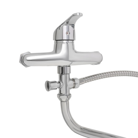 СоюзКран Смеситель для ванны с душем, круглый излив 30см, кер. картридж 35мм, хром, цинк, SK08-S102