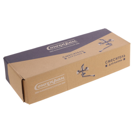 СоюзКран Смеситель для ванны с душем, круглый излив 30см, кер. картридж 35мм, хром, цинк, SK08-S102