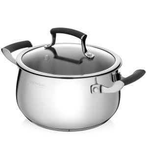 Кастрюля Vensal Nouvel accord 1518VS с крышкой, нерж.сталь, 6,1л, d=24см