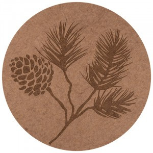 Салфетка сервировочная NP-08, d=38см, нетканый полиэстер, коричн шишка/ель 105867 Рыжий кот