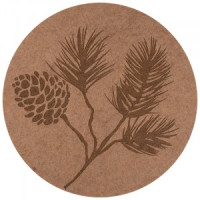 Салфетка сервировочная NP-08, d=38см, нетканый полиэстер, коричн шишка/ель 105867 Рыжий кот