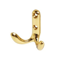 Крючок-вешалка мебельн 2-рожк СТАНДАРТ 335 GP золото Инд. уп. на подвесе (600,50)