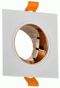 IEK св-к 4107 встр. поворотн. GU10 белый/золото пласт.