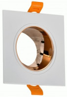 IEK св-к 4107 встр. поворотн. GU10 белый/золото пласт.