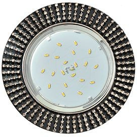 Ecola GX53 H4 5364 св-к Круг с прозр.стразами, оправа хром, Черный/Хром 40x120 FS53RGECB (10!)