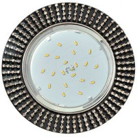 Ecola GX53 H4 5364 св-к Круг с прозр.стразами, оправа хром, Черный/Хром 40x120 FS53RGECB (10!)