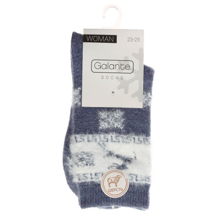 GALANTE Носки женские, 65% полиэстер, 20% акрил, 15% шерсть, р-р 23-25, разноцветные, НЖ22-1
