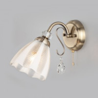 EUROSVET Бра 1x60W 215х275 металл белый/прозрачный/античная бронза Floranse 30155/1