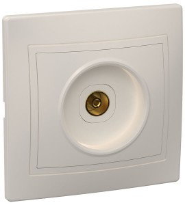 IEK КВАРТА РТВ10-ККм роз. СУ 1 мест. телевиз. крем. EAK10-K33-DM