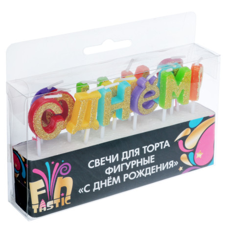 FNtastic Свечи для торта фигурные, парафин, "С днем рождения"