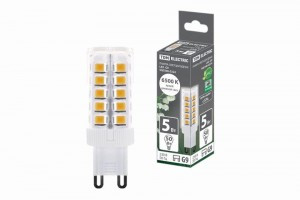 TDM G9 220V 5W(475lm) 6500К 6K, 16x49мм пластик SQ0340-0224