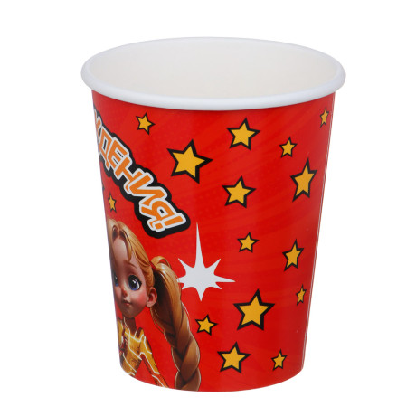 BY Набор стаканов бумажных, 6 шт, 230 мл, С Днем Рождения