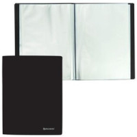 Папка 100 вклад. BRAUBERG &quot;Бюджет&quot; черная, 0,8мм