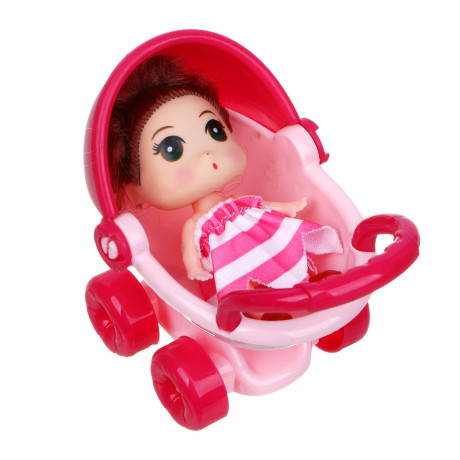 ИГРОЛЕНД Кукла в коляске, PP, PVC, 21х16,5х2 см