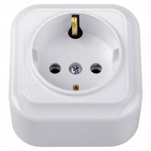 Bylectrica Вариант роз. 16А 1 мест. ОУ (земля) (корп. ABS) белый РА16-0102