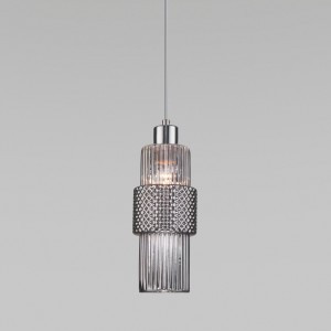 Eurosvet св-к подвесной E27 1x40W 110х0х1200 металл хром/дымчатый Soho 50209/1 a055488