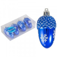 Набор елочных украшений &quot;Желудь&quot; (4шт)  цвет синий Волшебная страна