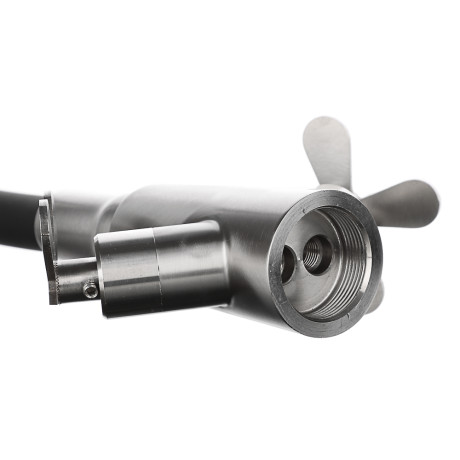 СоюзКран Смеситель для кухни, силиконовый излив, кер. кран-буксы 1/2, черный, нерж.сталь, SS01-С242