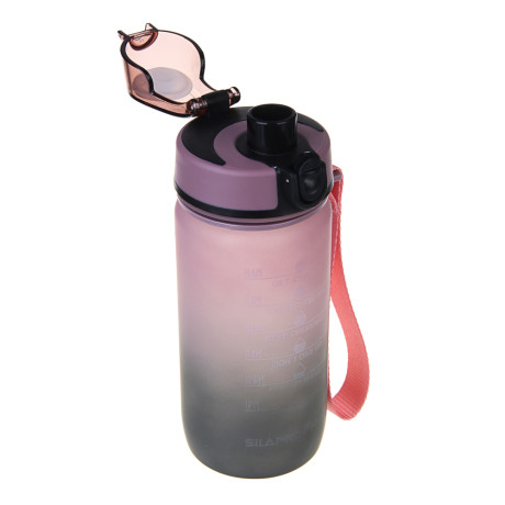 SILAPRO MAX Бутылка спортивная с замком, ULTIMATE GREY -ELDERBERRY, 550мл, РС