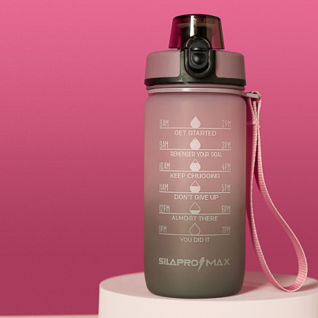SILAPRO MAX Бутылка спортивная с замком, ULTIMATE GREY -ELDERBERRY, 550мл, РС