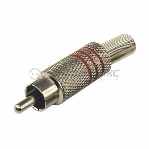 Штекер RCA Металл под винт Черные/Красные REXANT цена за шт (100!), 14-0410