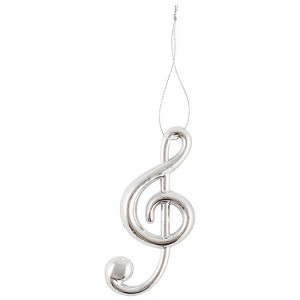 Украшение подвесное "Ключ скрипичный", 12,5x5,5 см, серебо/золото, пласт. Волшебная страна