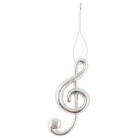 Украшение подвесное "Ключ скрипичный", 12,5x5,5 см, серебо/золото, пласт. Волшебная страна