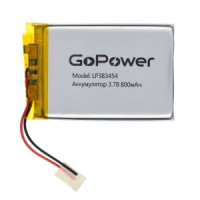 Ак-р Li-Pol GoPower LP383454 3.7V 800mAh (1/10/250)