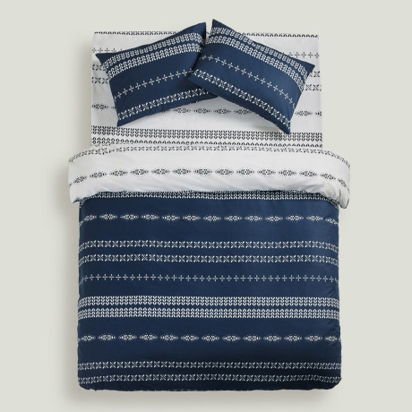 PROVANCE Нэви Комплект постельного белья 1,5 (4 предмета), поплин, 100% хлопок, синий