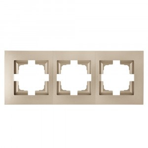 Bylectrica НОВЫЙ СТИЛЬ рамка 3 мест. СУ шампань, (ЮЛИГ.735212.553 шампань)